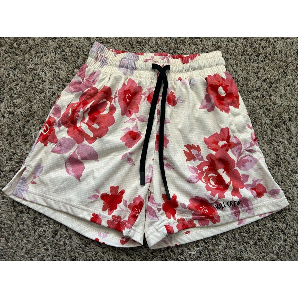 Kill Crew Muay Thai Mid Thigh Shorts Womens XS Cream Floral